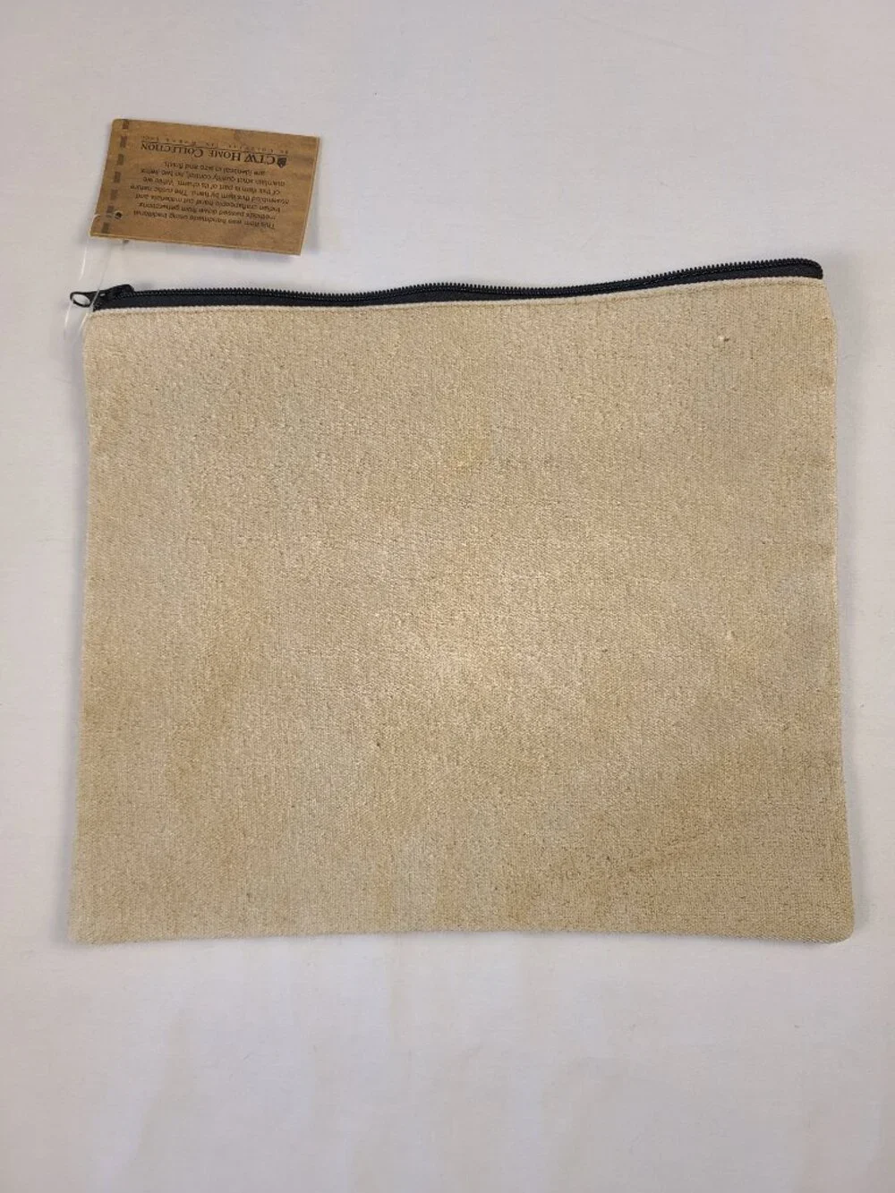 Burlap Zipper Bag Tan (These boots are made for walking) New